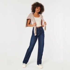 Hollister Dark Blue Ultra High-Rise Dad Jean         Women's Jeans
